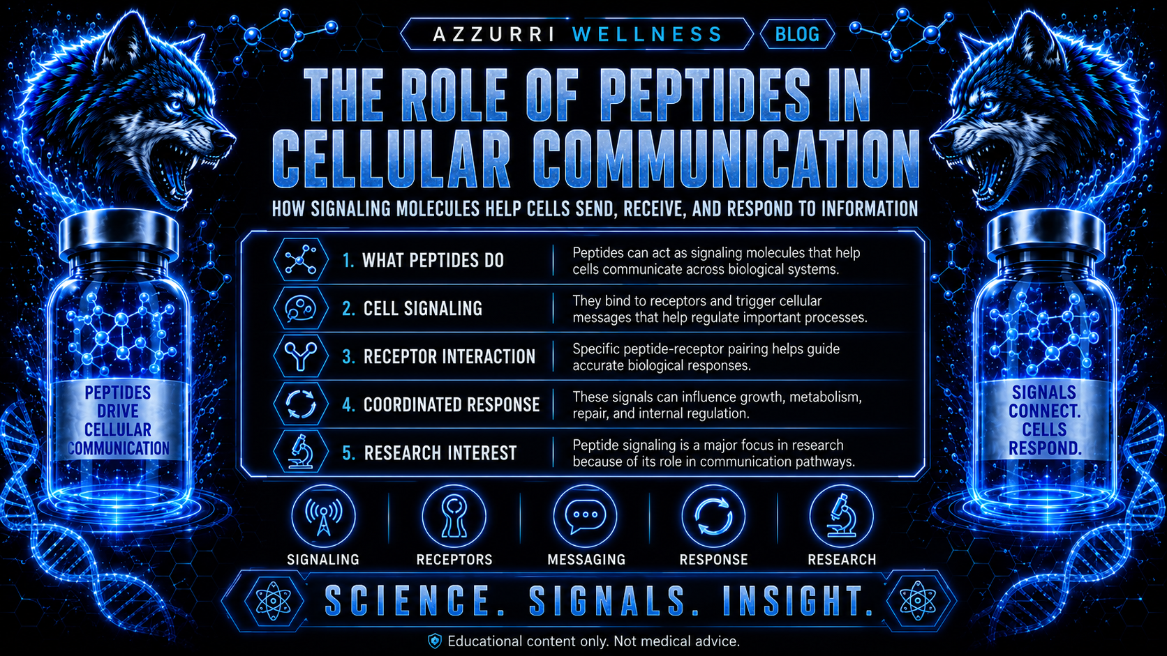 Peptides acting as signaling molecules between cells